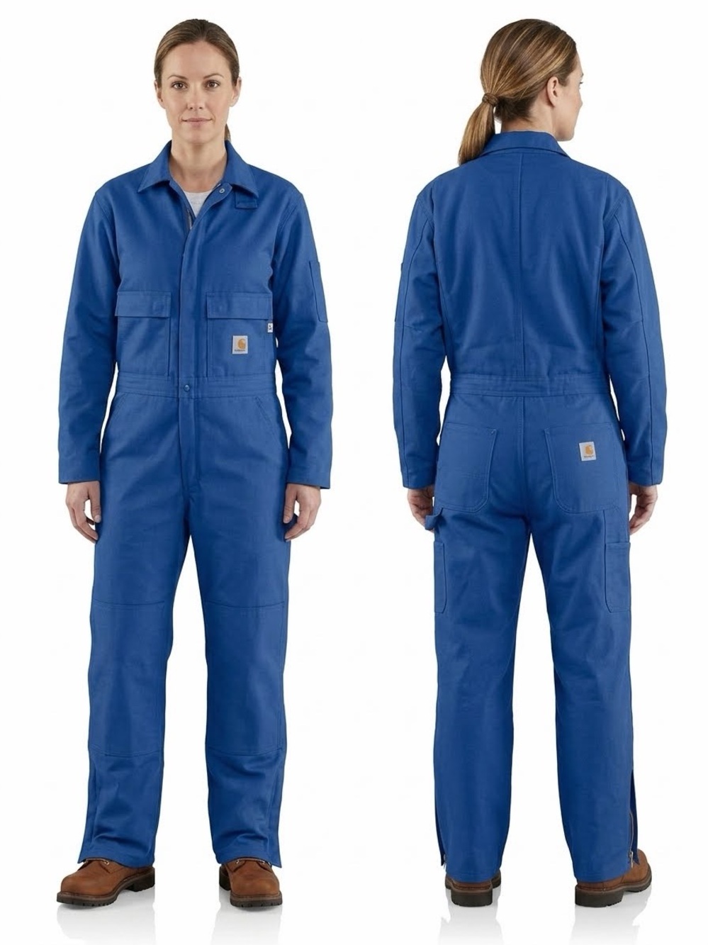 Carhartt Insulated Coveralls Jumpsuit FR Duck Canvas Blue Boiler Suit XL Regular
